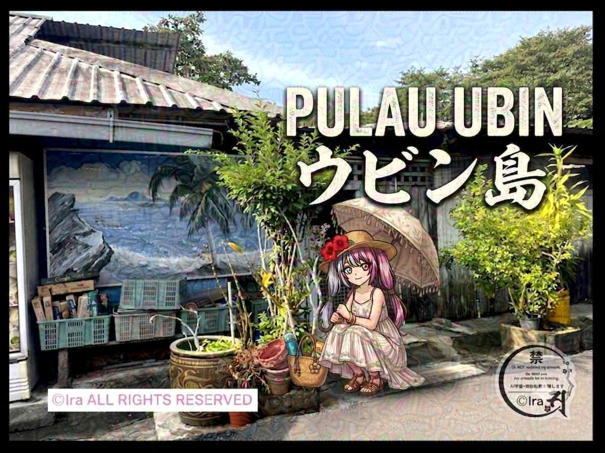 シンガポールのウビン島(Pulau Ubin)の集落風景と壁画の家