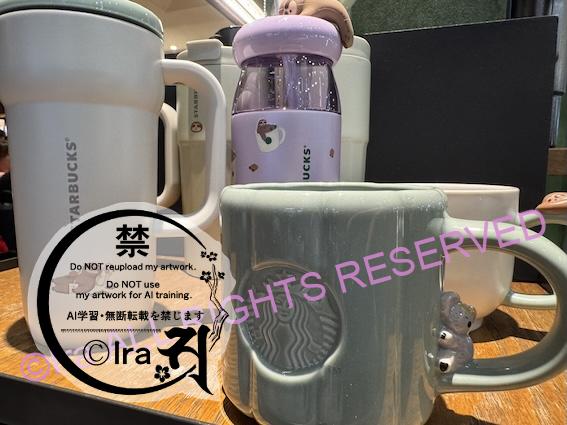 シンガポールスタバ限定Easy Breezy a Little Lazyコレクションのナマケモノ立体マグカップと紫色のクリアボトル