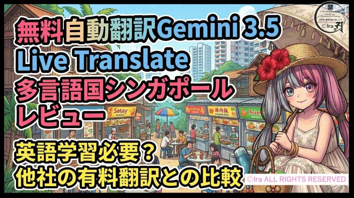 Gemini 3.5 Live Translateをシンガポールで使った体験情報。無料と有料他社比較。